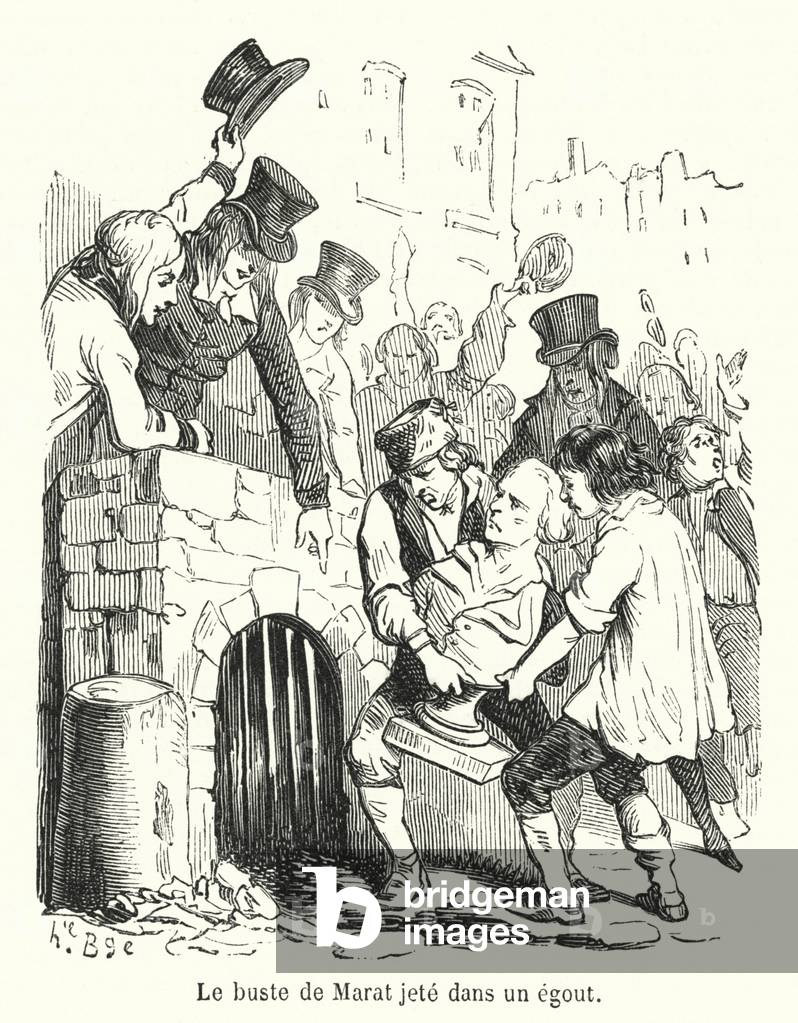 Le buste de Marat jete dans un egout (engraving)