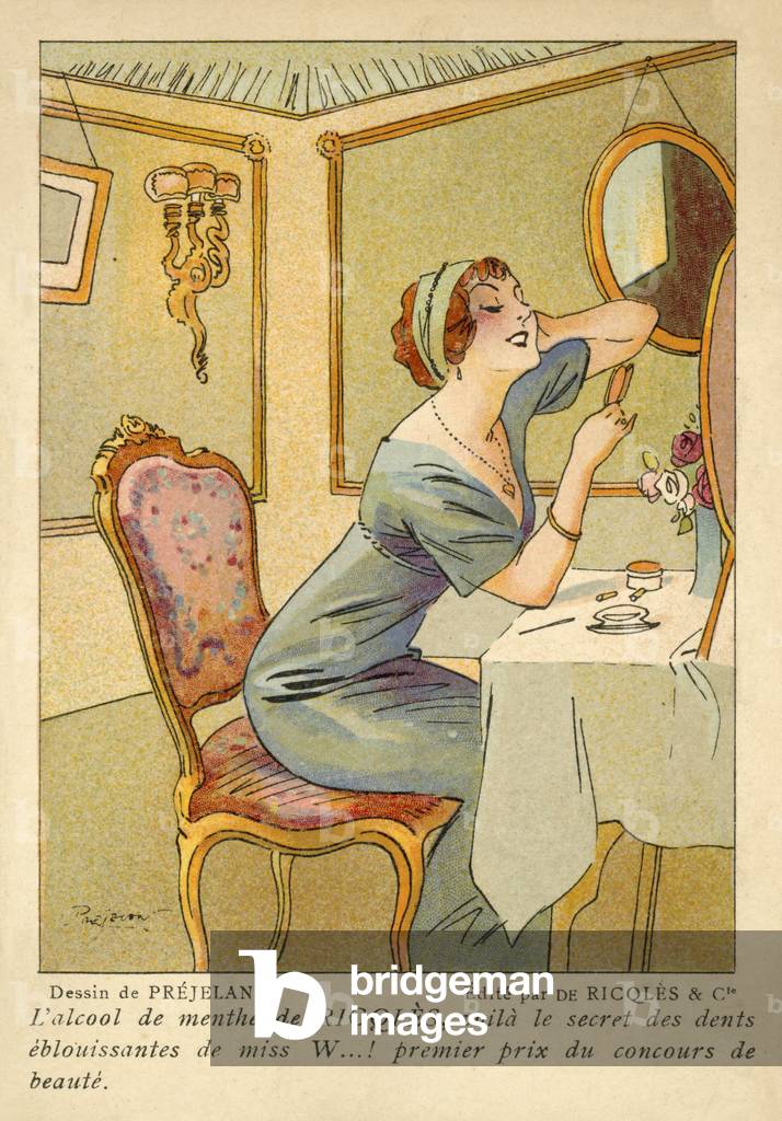 Advertisement for Ricqles peppermint spirit (chromolitho)