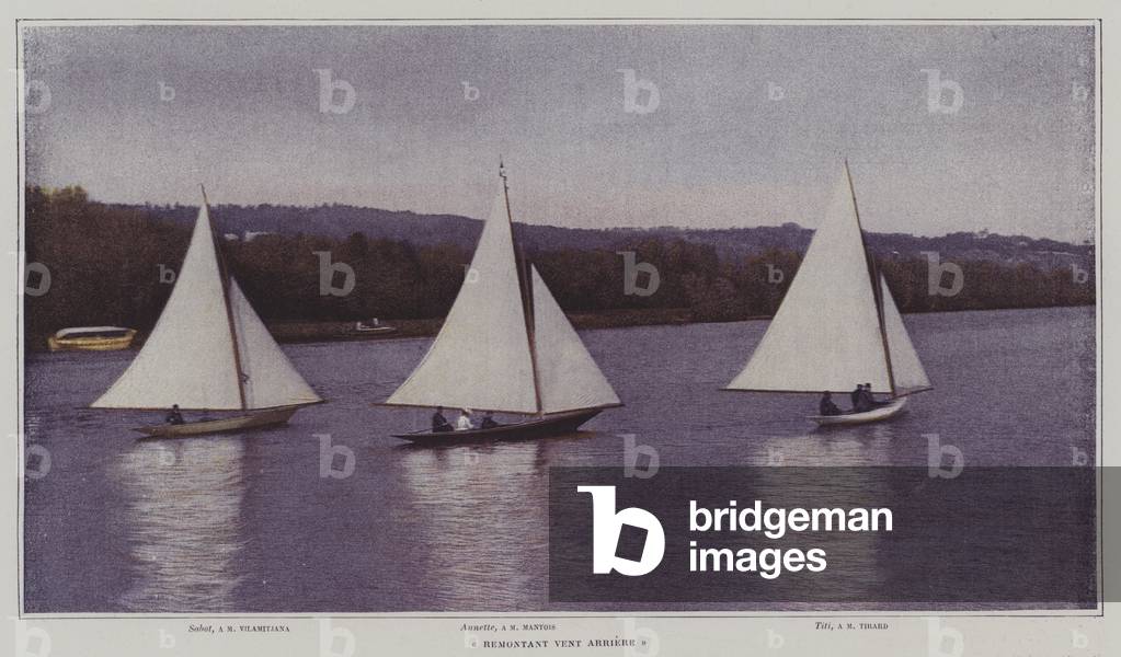 Sailing upstream downwind (colour photo)