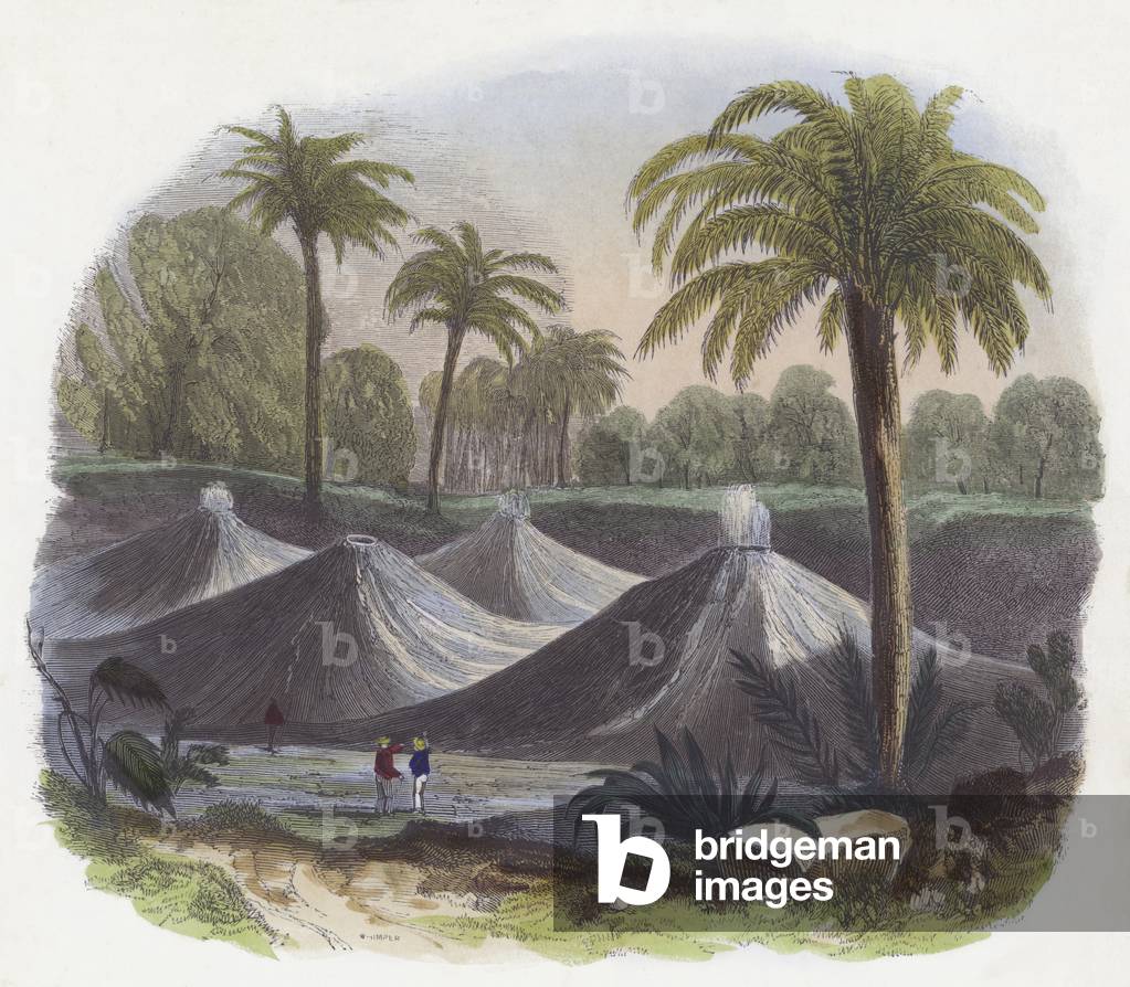 Air Volcanoes (coloured engraving)