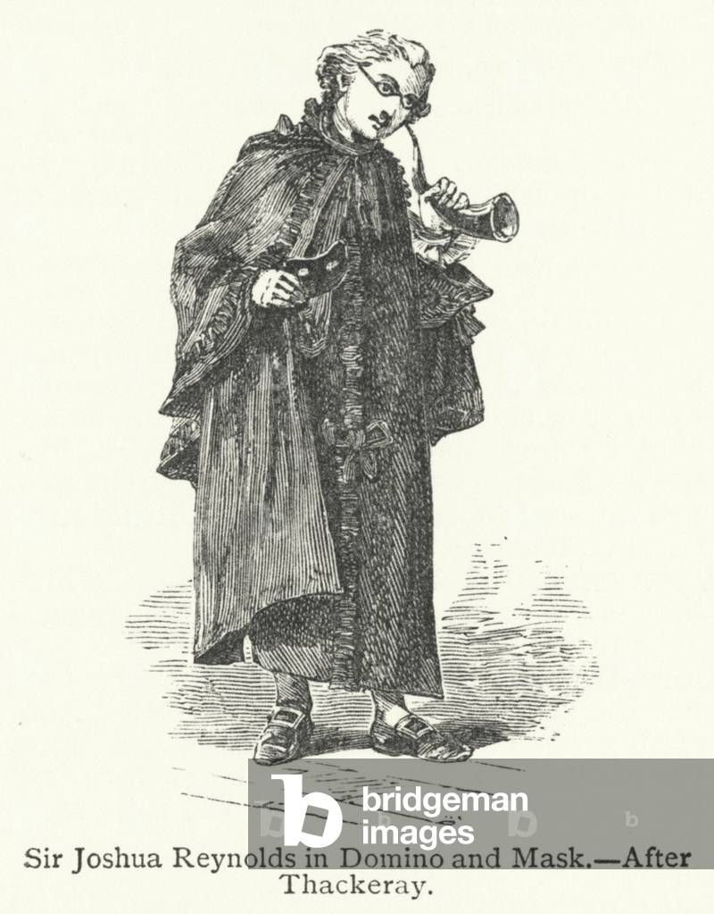Sir Joshua Reynolds in Domino and Mask (engraving)