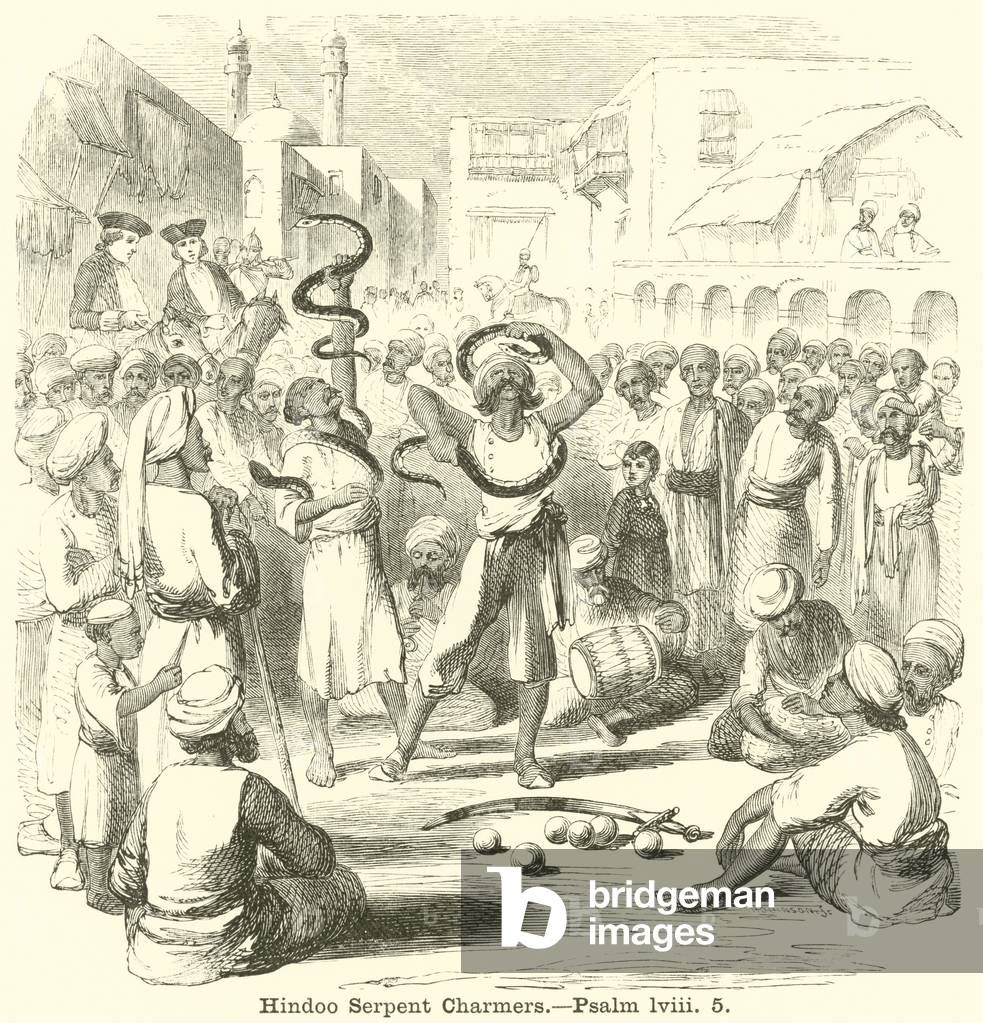 Hindoo Serpent Charmers, Psalm, lviii, 5 (engraving)
