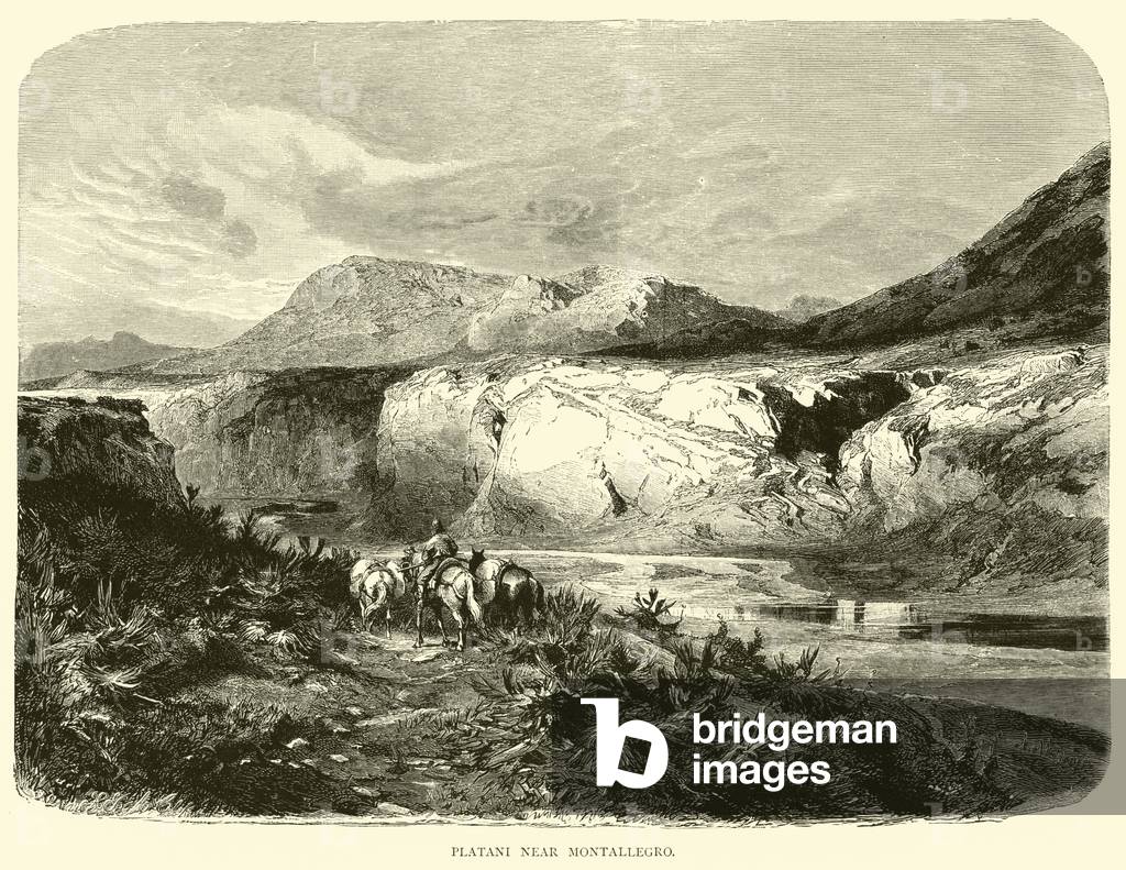 Platani near Montallegro (engraving)