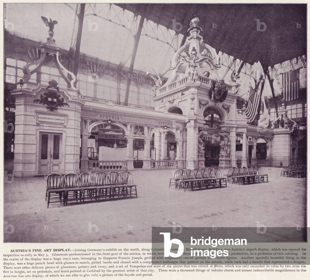 Chicago World's Fair, 1893: Austria's Fine Art Display (b/w photo)