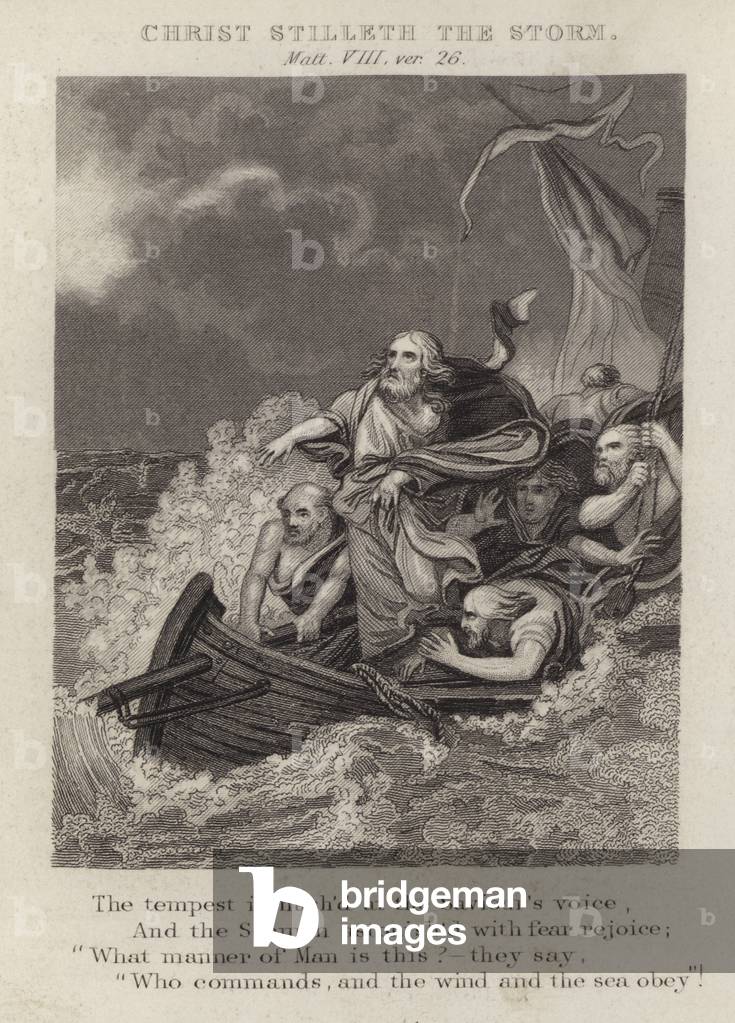 Christ stilleth the storm, Matthew VIII, ver 26 (engraving)
