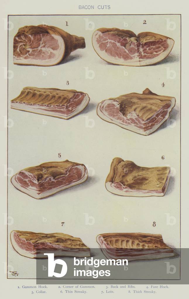 Bacon cuts (colour litho)