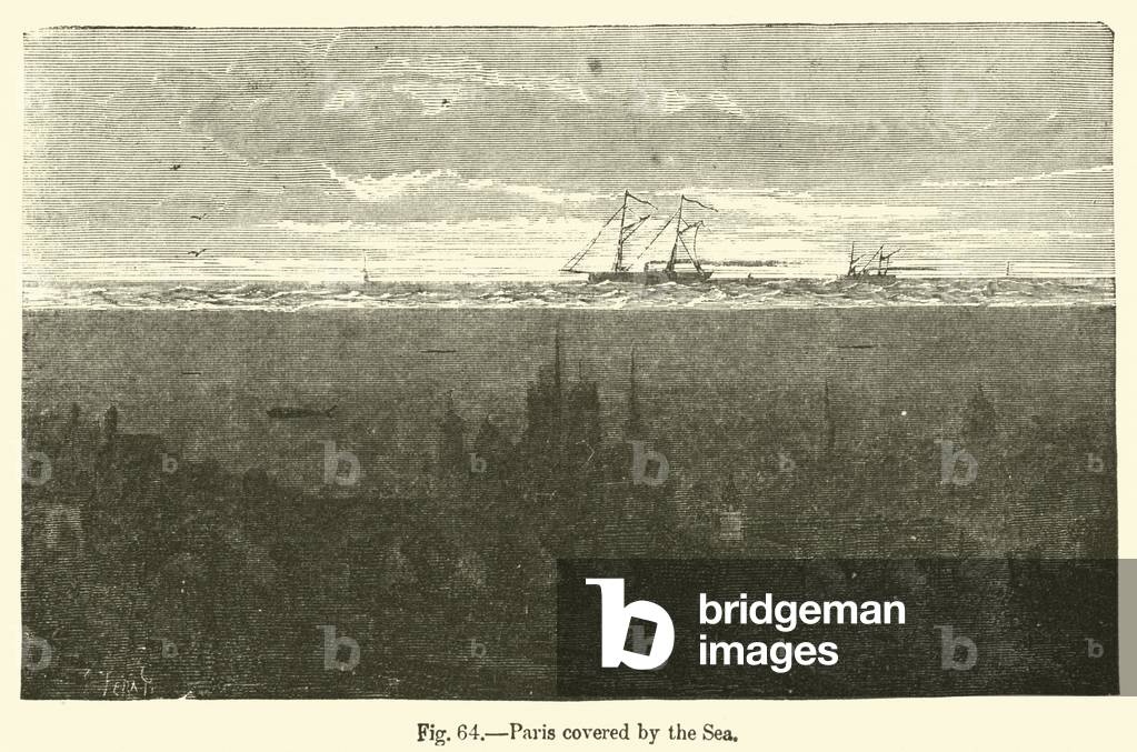 Paris covered by the Sea (engraving)