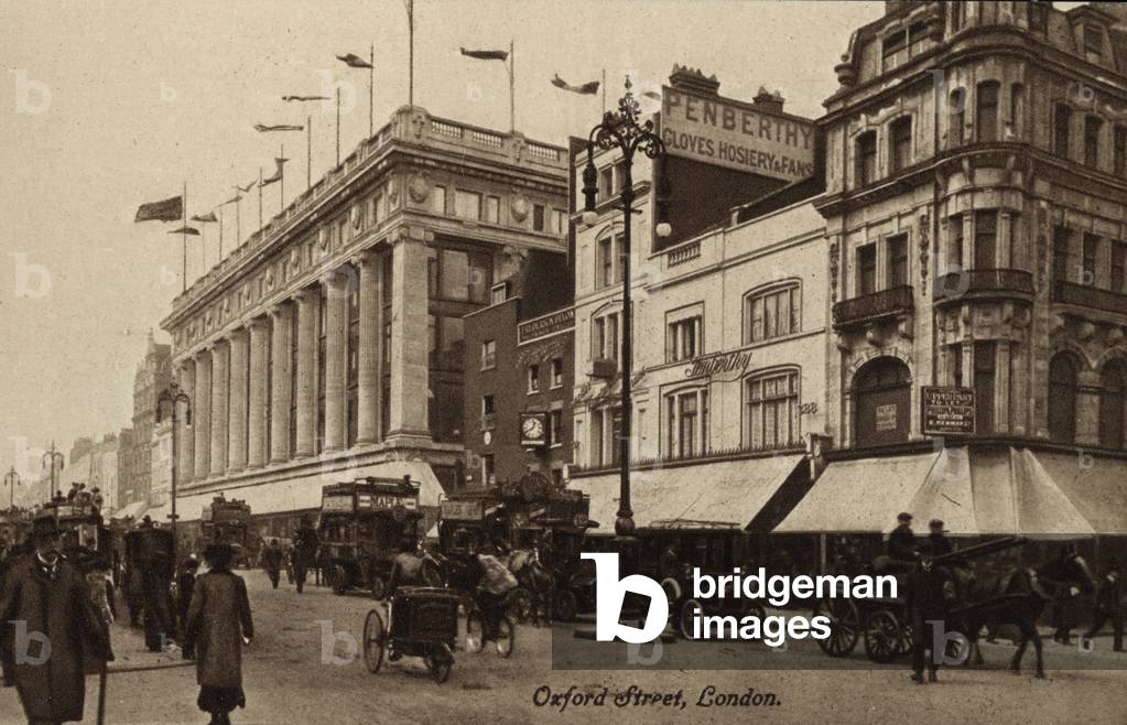 Oxford Street, London, Selfridges (b/w photo)