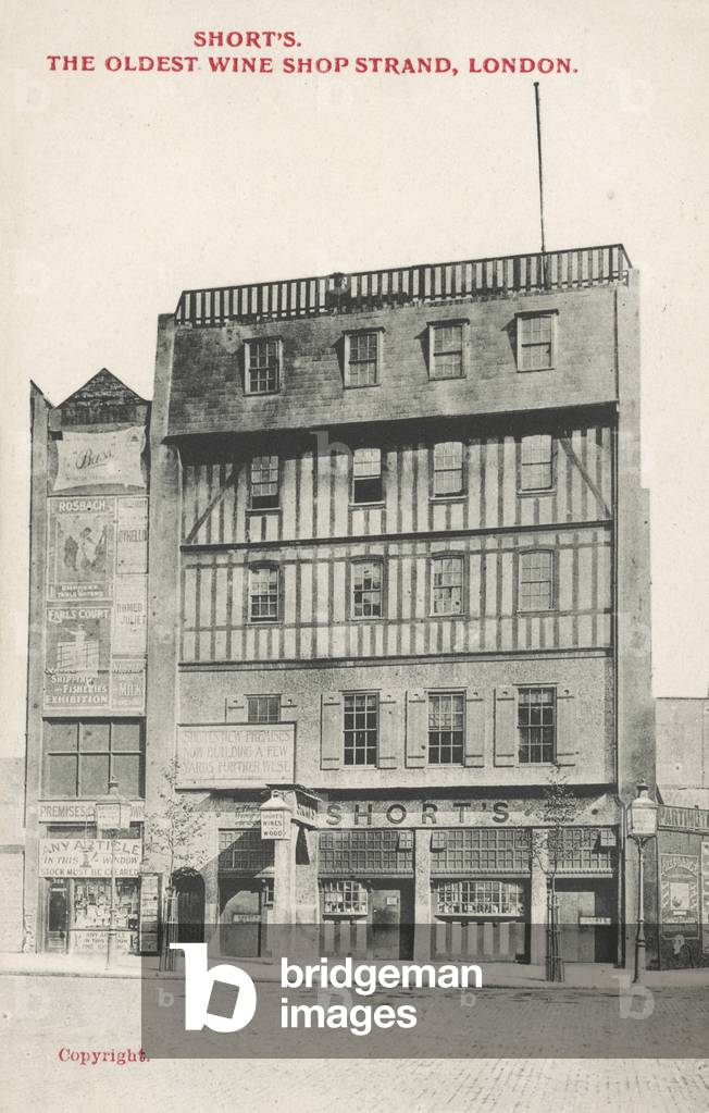 Short's, the oldest wine shop, Strand, London (b/w photo)