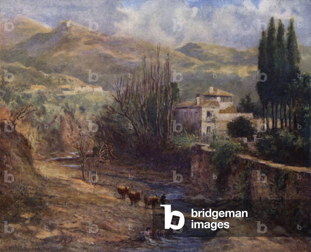 Granada, Villa on the Darro (colour litho)