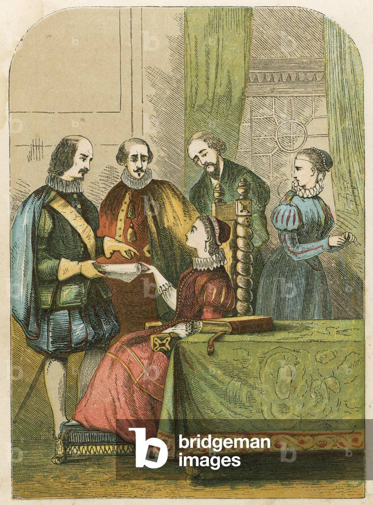 Lady Jane Grey solicited to accept the Crown