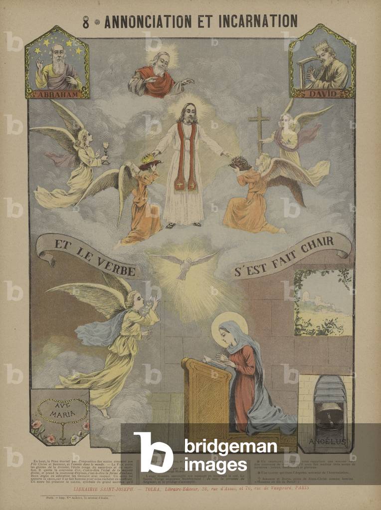 Annunciation and incarnation (colour litho)