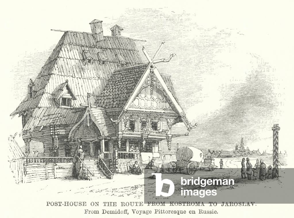 Post-House on the Route from Kostroma to Jaroslav (engraving)