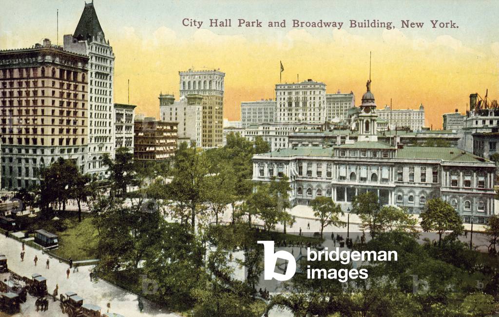 City Hall and Broadway Building, New York (colour photo)