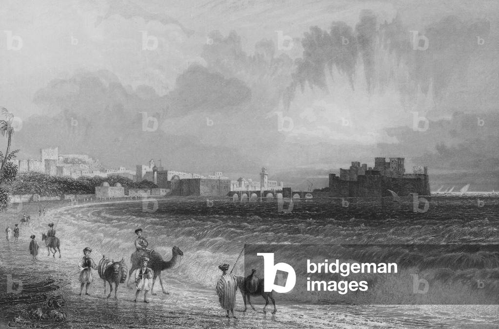 Sidon, on the Approach from Beirout (engraving)