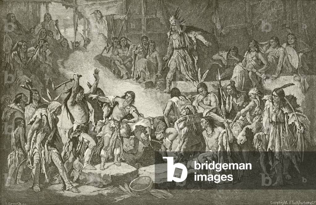Captain Smith saved by Pocahontas (engraving)