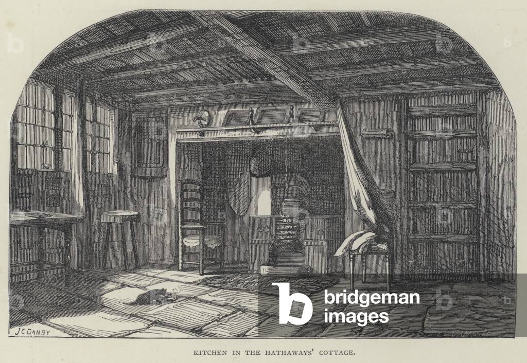 Kitchen in the Hathaways' Cottage (engraving)