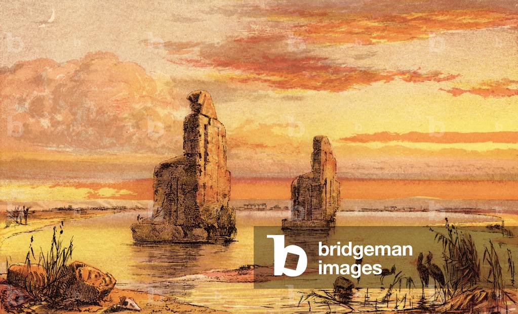 The colossal statues of Thebes (chromolitho)