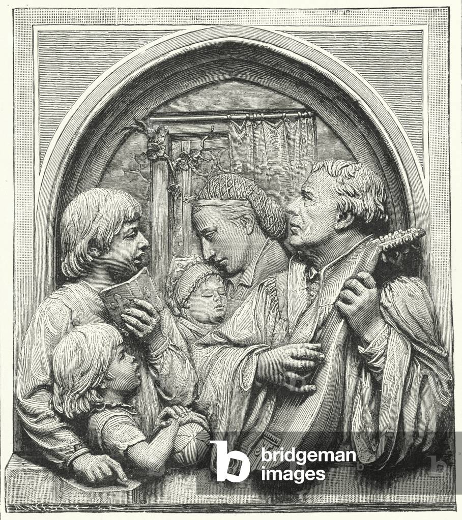Martin Luther and his family (engraving)