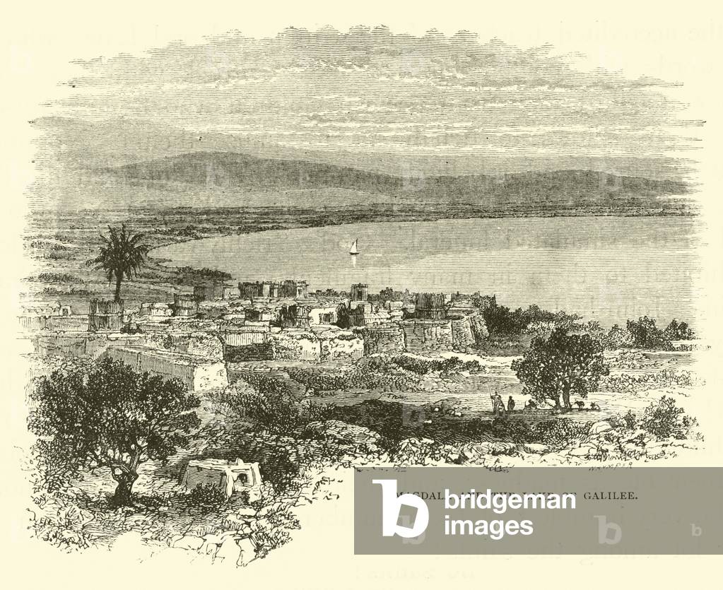 Magdala and the Lake of Galilee (engraving)