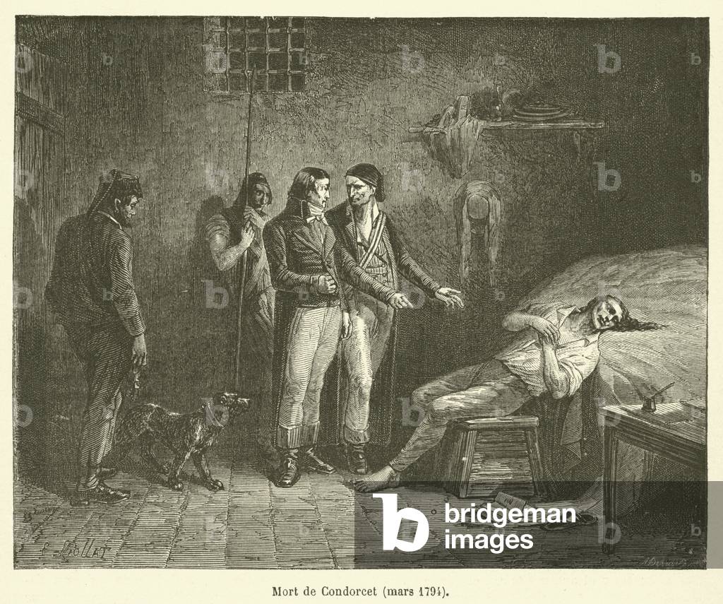 Mort de Condorcet, mars 1794 (engraving)