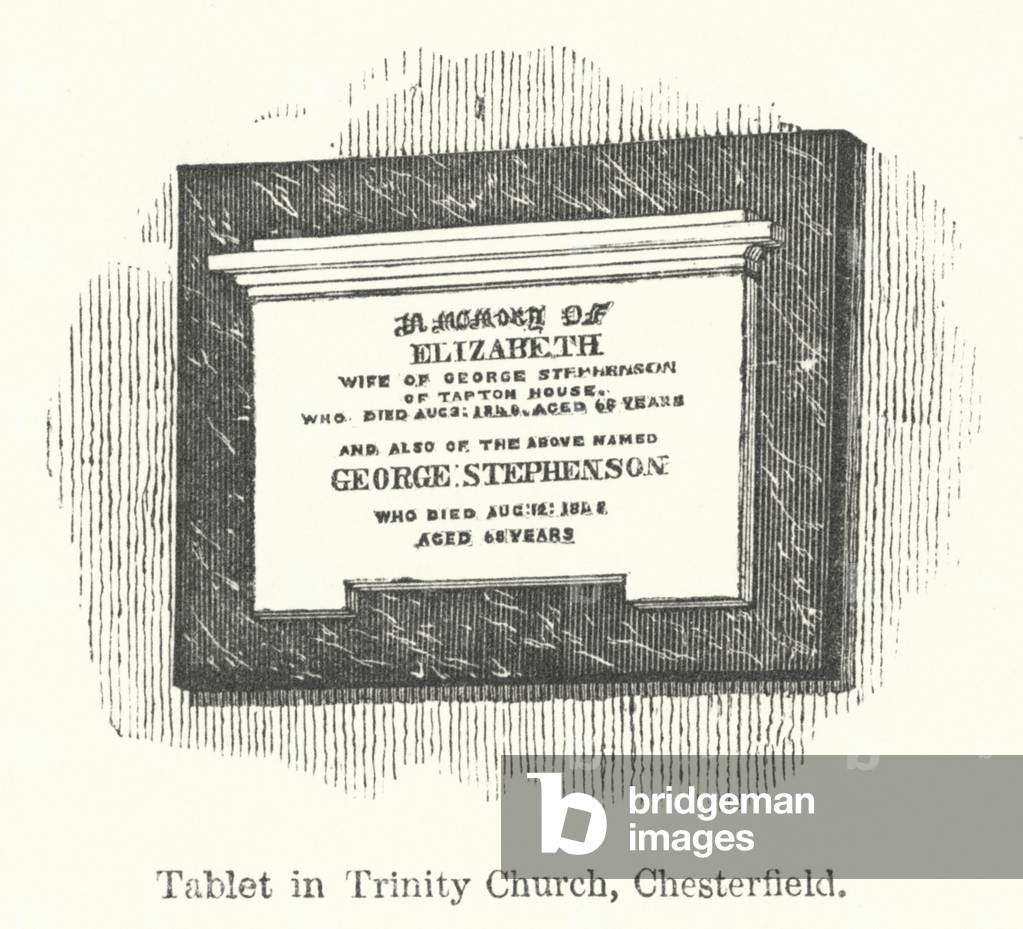 Tablet in Trinity Church, Chesterfield (engraving)