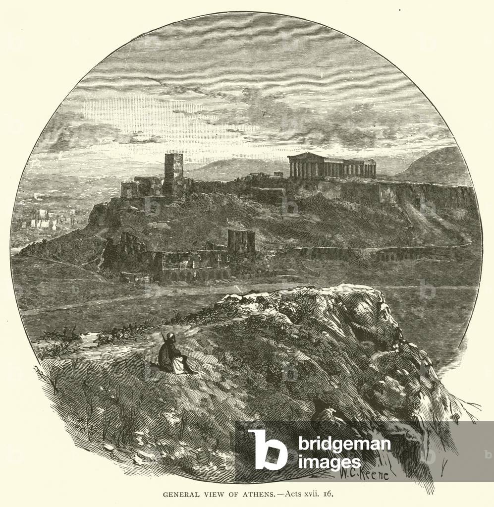 General View of Athens, Acts, xvii, 16 (engraving)