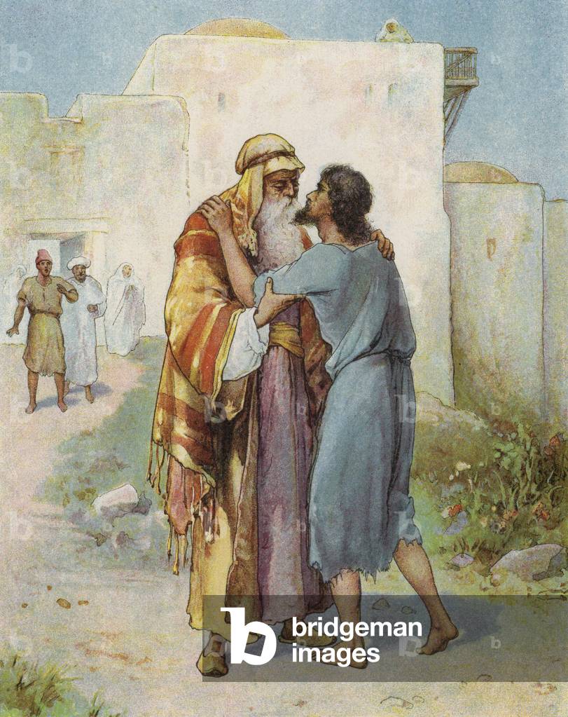 The Prodigal's Return (colour litho)