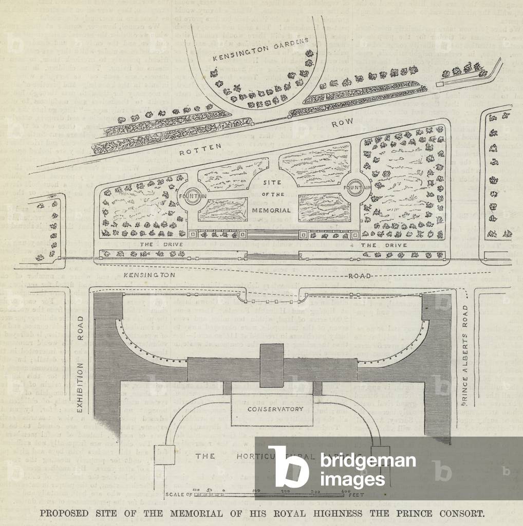 Proposed Site of the Memorial of His Royal Highness the Prince Consort (engraving)