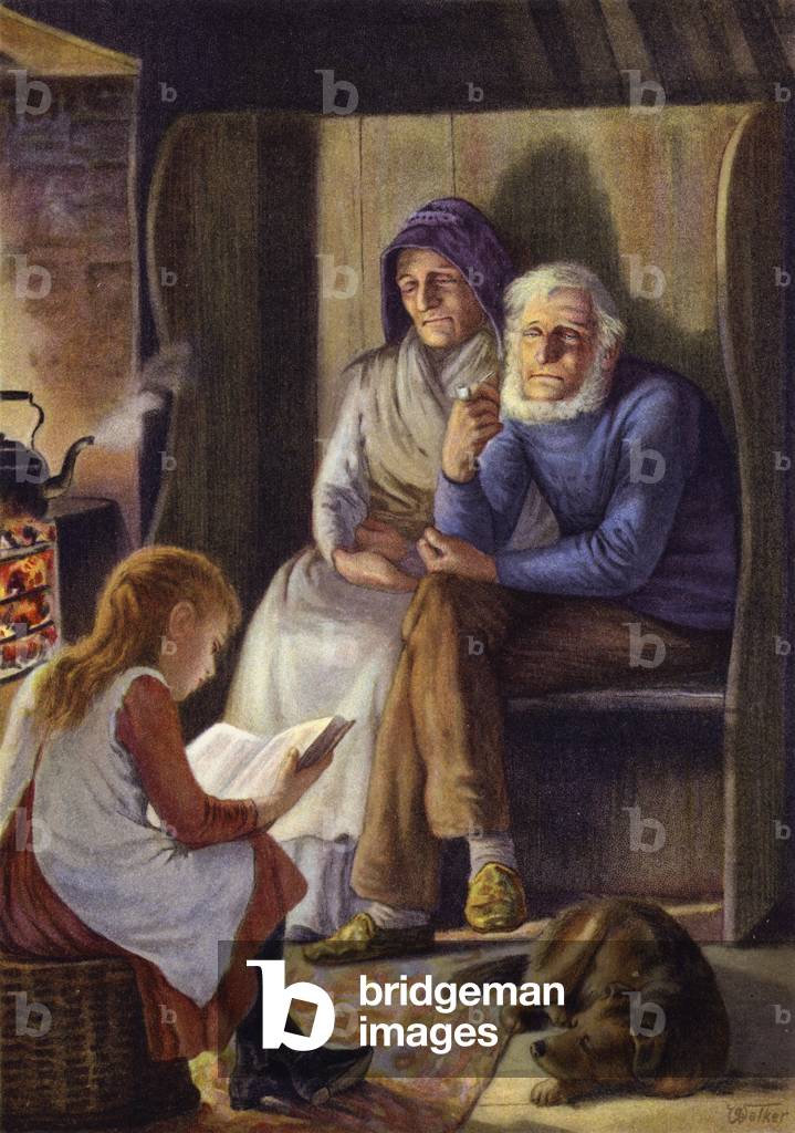 Evening rest (colour litho)