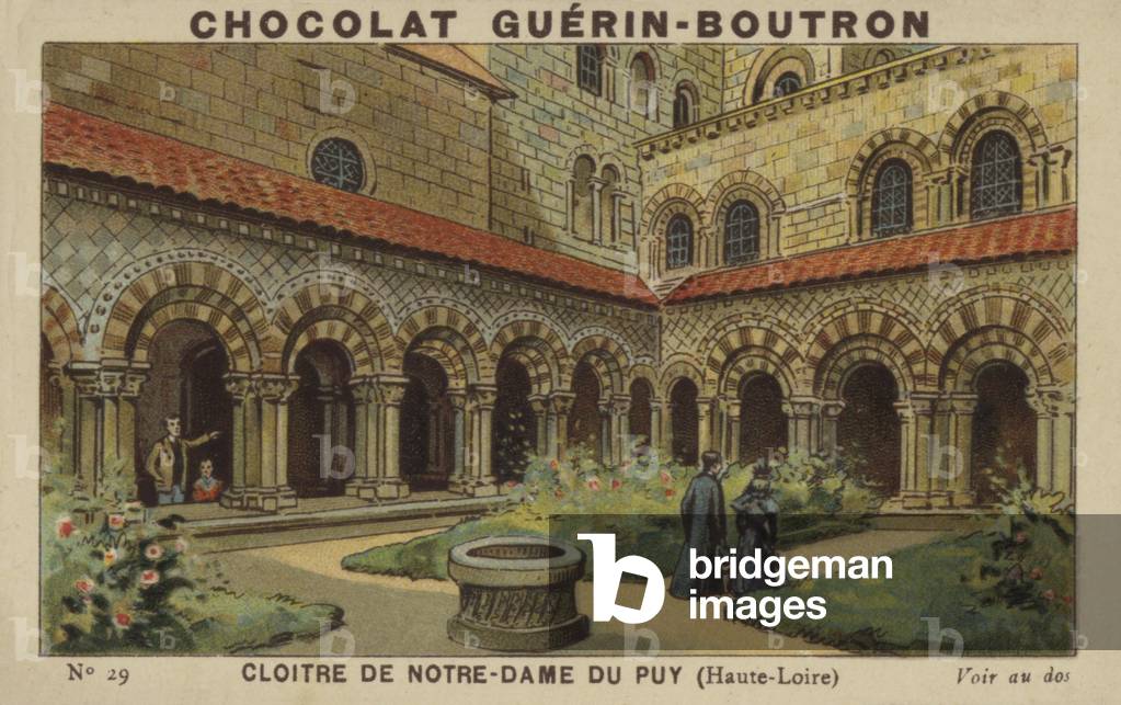 Cloitre de Notre-Dame du Puy, Haute-Loire (chromolitho)