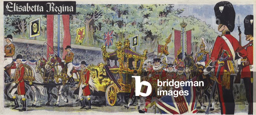 Elizabeth Queen (colour litho)