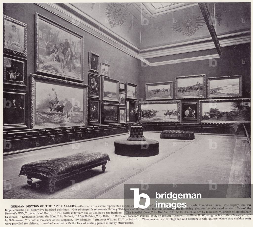 Chicago World's Fair, 1893: German Section of the Art Gallery (b/w photo)