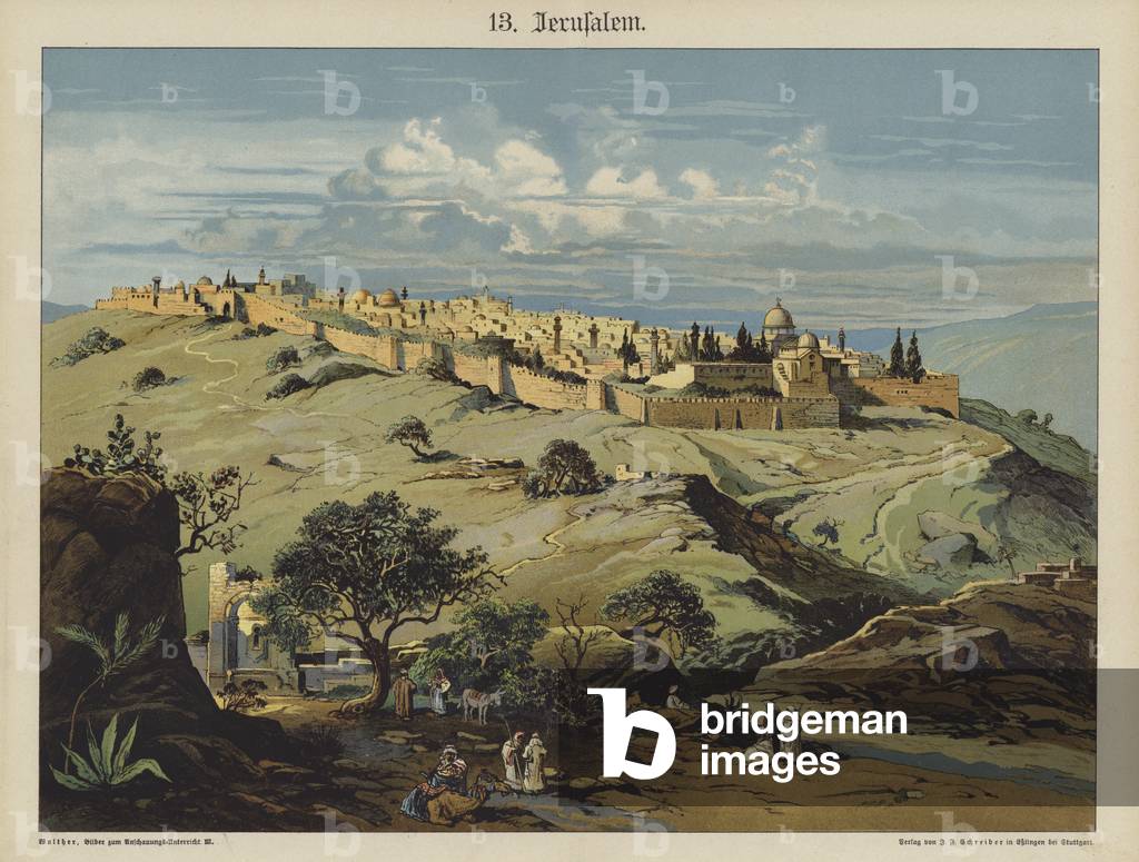 Jerusalem (colour litho)