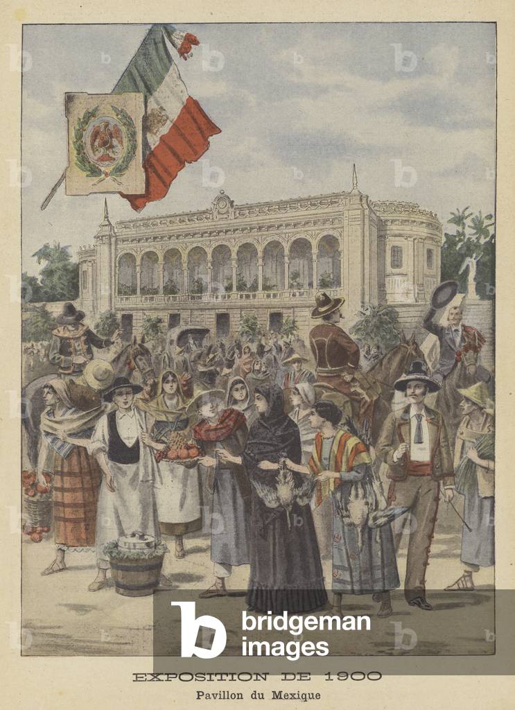 The Mexican Pavilion at the Exposition Universelle of 1900 in Paris (colour litho)