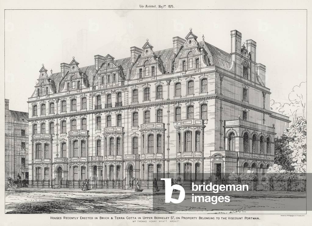 Houses recently erected in Brick and Terra Cotta in Upper Berkeley Street, on Property belonging to the Viscount Portman (engraving)