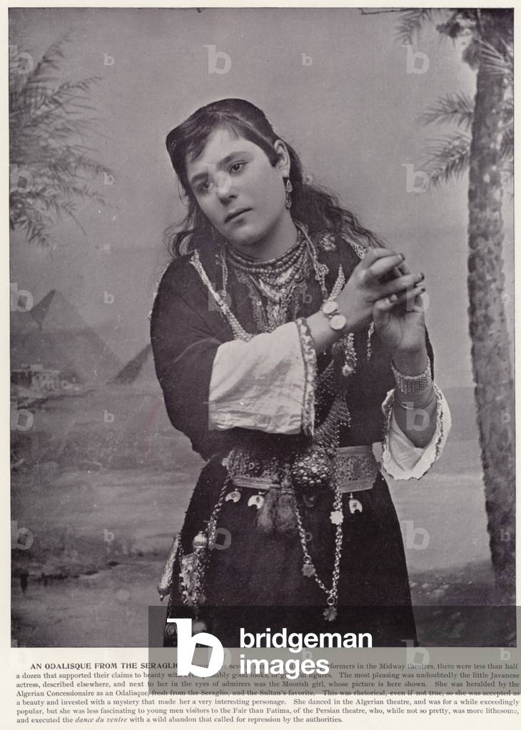 Chicago World's Fair, 1893: An Odalisque from the Seraglio (b/w photo)