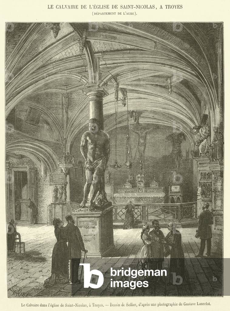 Le Calvaire dans l'eglise de Saint-Nicolas, a Troyes (engraving)