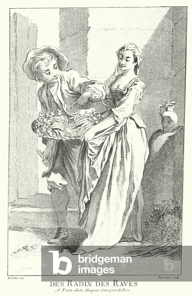 Radish and turnip seller (engraving)