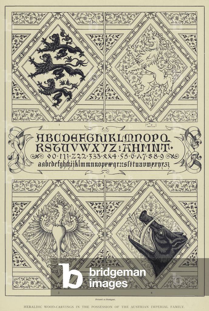 Heraldic Wood-Carvings in the Possession of the Austrian Imperial Family (litho)