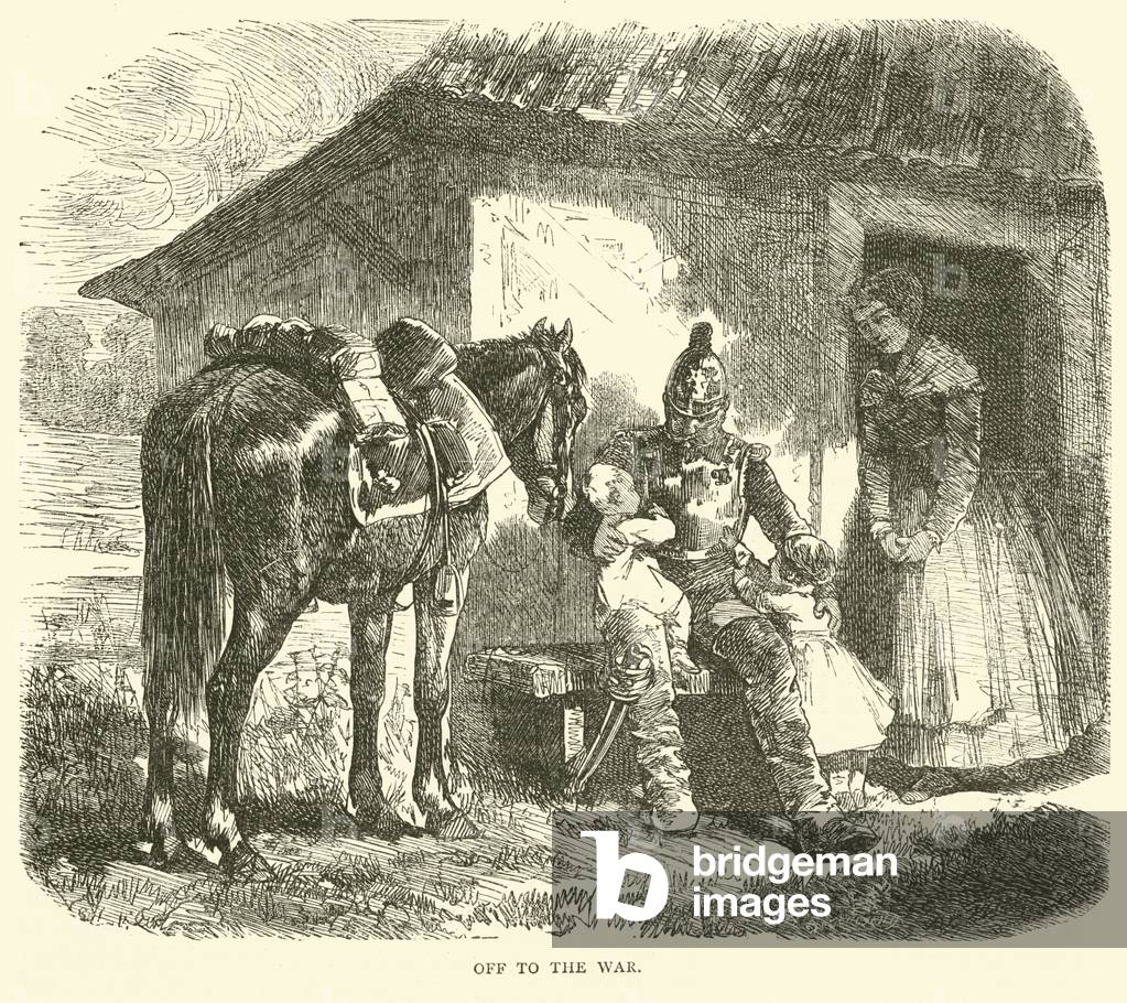 Off to the war, October 1870 (engraving)