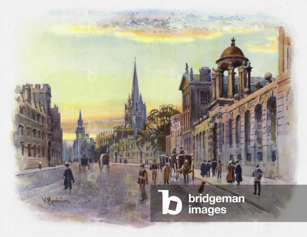 High Street, Oxford (colour litho)