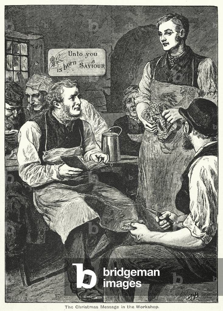 The Christmas Message in the Workshop (litho)