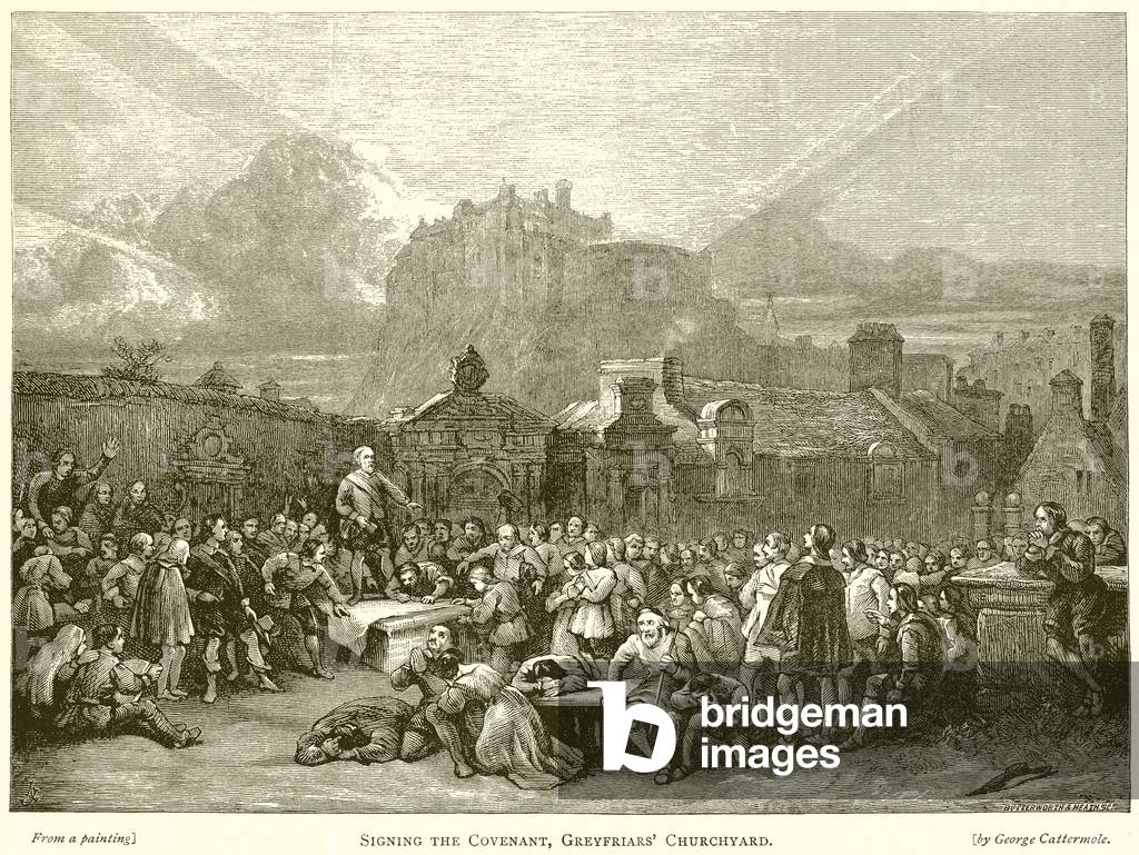 Signing the Covenant, Greyfriars' Churchyard (engraving)