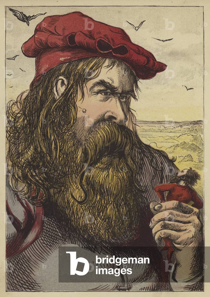 Unidentified nursery rhyme (coloured engraving)