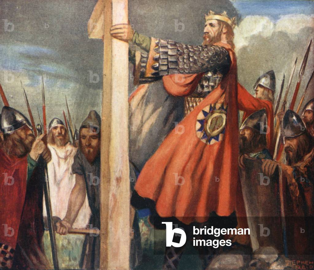 Saint Oswald at Hevenfelth (colour litho)