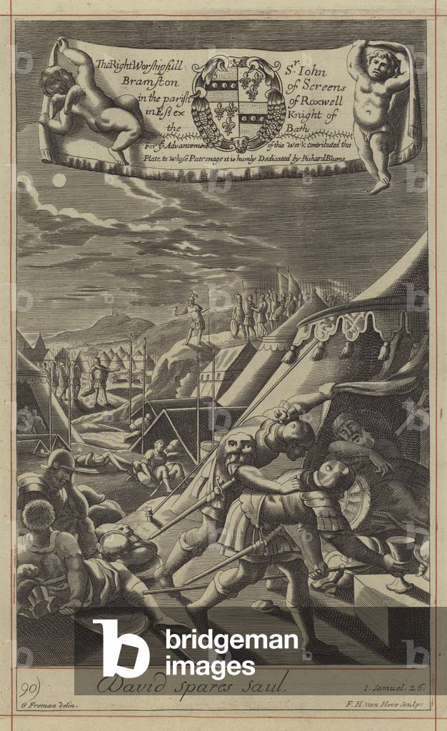 David spares Saul (engraving)