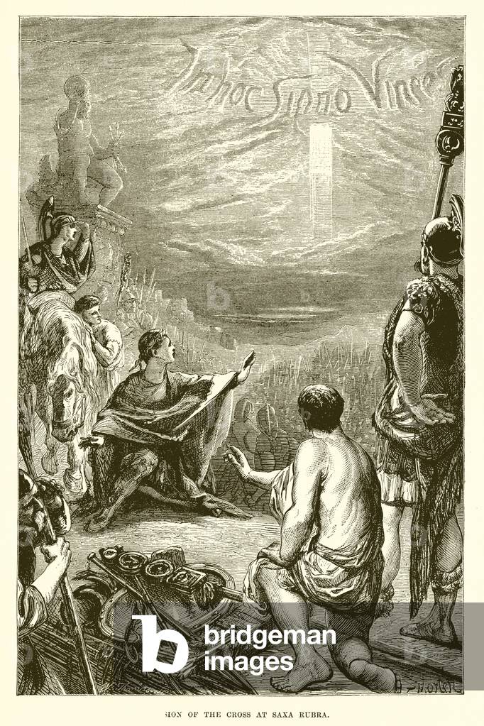 Sion of the cross at Saxa Rubra (engraving)