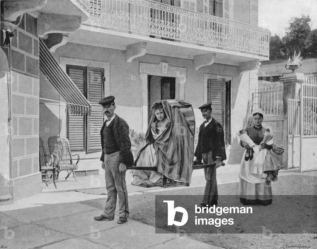 Aix-les-Bains - Le Depart Pour la Douche (b/w photo)
