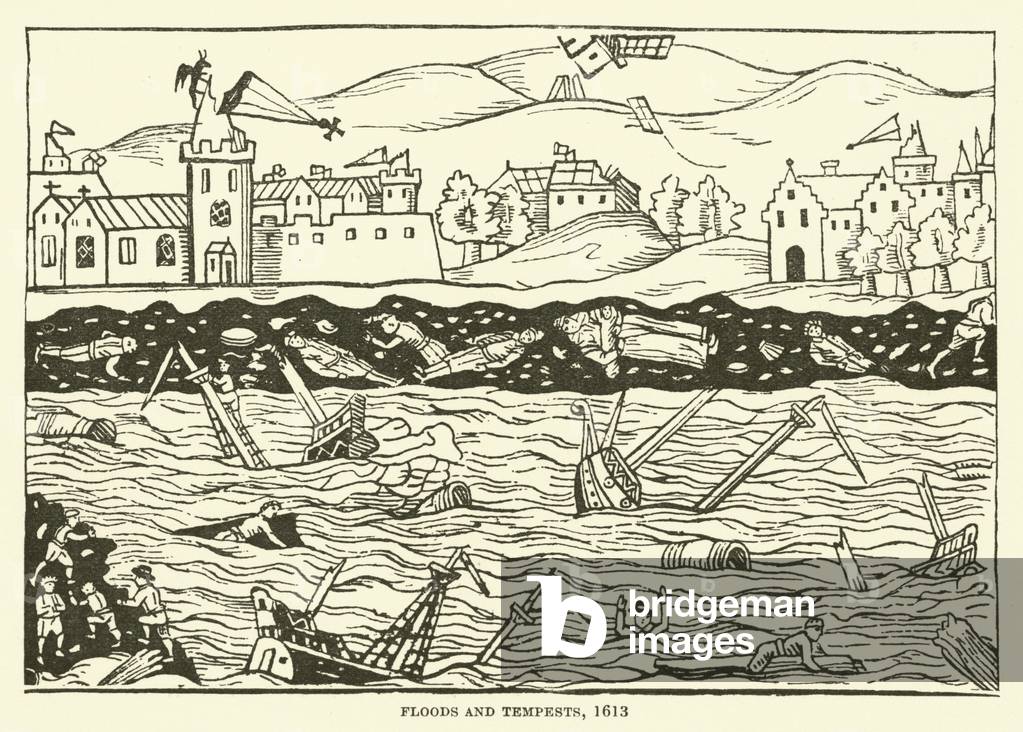 Floods and tempests, 1613 (engraving)